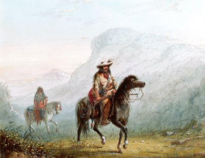 Bourgeois Walker and His Squaw by Alfred Jacob Miller